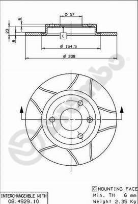 Brembo 08.4929.75 - Тормозной диск autosila-amz.com