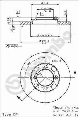 Brembo 08.5356.10 - Тормозной диск autosila-amz.com