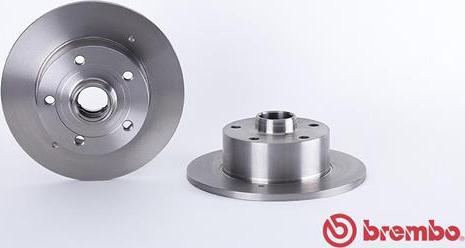 Brembo 08.6911.14 - Диск тормозной задн. AUDI A4 (8D2, B5) 11/94-09/01 / AUDI A4 Avant (8D5, B5) 11/94-09/01 autosila-amz.com