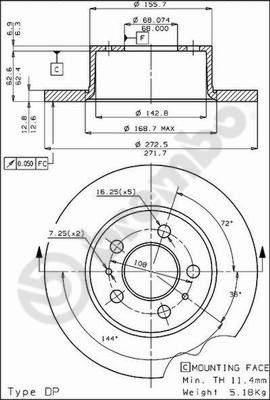 Brembo 08.1646.10 - Тормозной диск autosila-amz.com