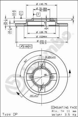 Brembo 08.3082.10 - Тормозной диск autosila-amz.com