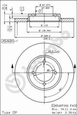 Brembo 08.3774.10 - Тормозной диск autosila-amz.com