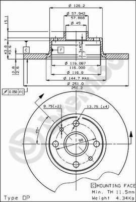 Brembo 08.2597.10 - Тормозной диск autosila-amz.com