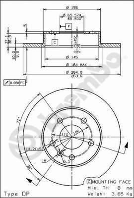 Brembo 08.7627.75 - Тормозной диск autosila-amz.com