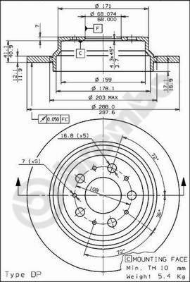 Brembo 08.7765.75 - Тормозной диск autosila-amz.com