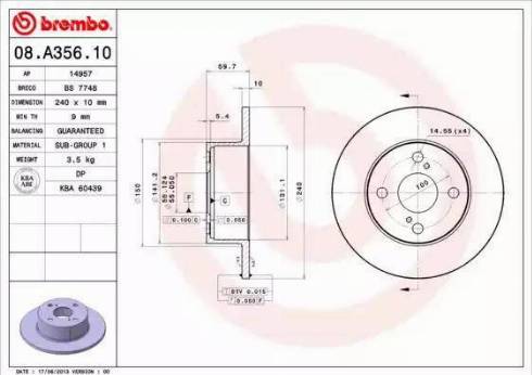 Alpha Brakes HTT-TY-015 - Тормозной диск autosila-amz.com