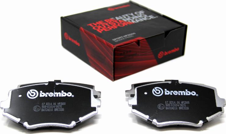 Brembo 07.B314.06 - Комплект высокоэффективных тормозных колодок autosila-amz.com