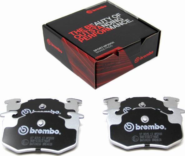 Brembo 07.B315.13 - Комплект высокоэффективных тормозных колодок autosila-amz.com