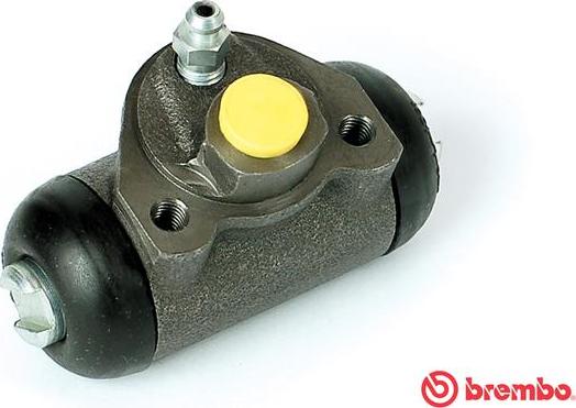 Brembo A 12 735 - Цилиндр тормозной колёсный передн. FIAT 126 (126_) 09/72-09/00 / FSO 126P 07/72-09/00 autosila-amz.com