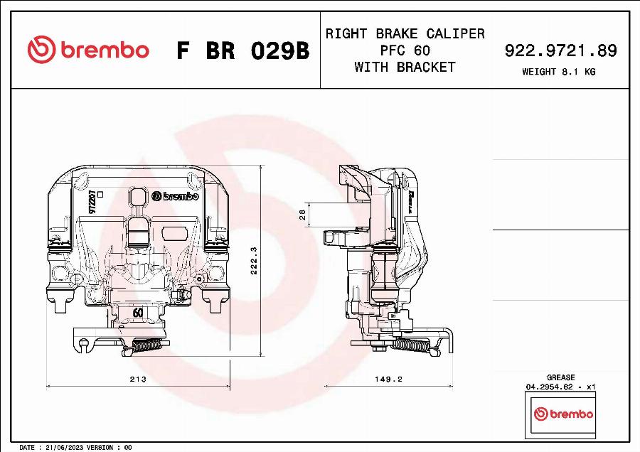 Brembo F BR 029B - Тормозной суппорт autosila-amz.com