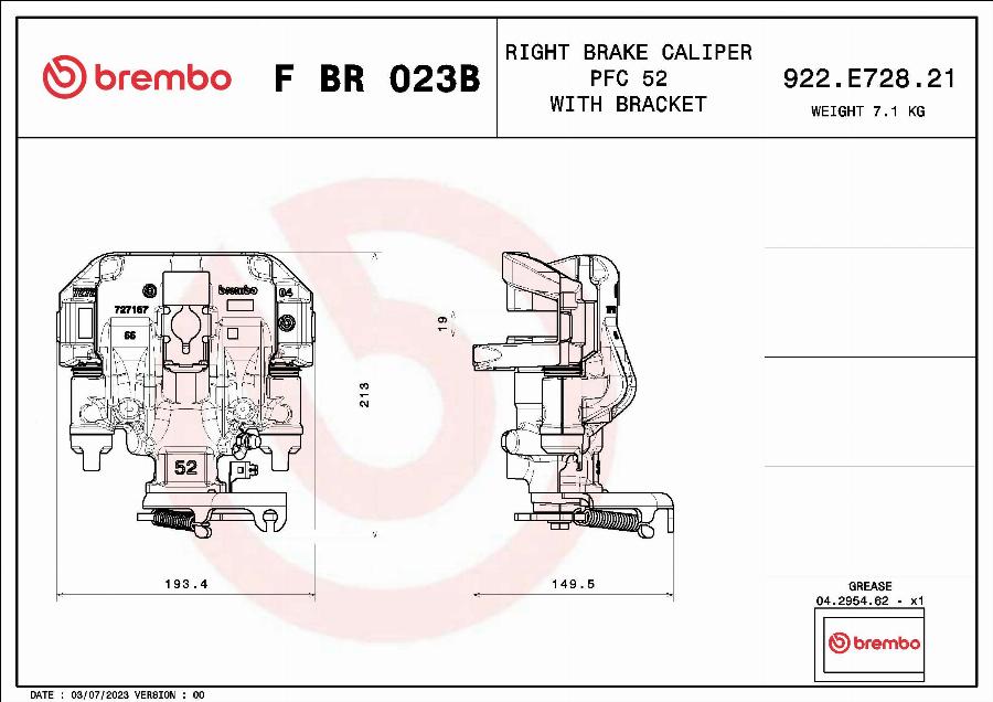 Brembo F BR 023B - Тормозной суппорт autosila-amz.com