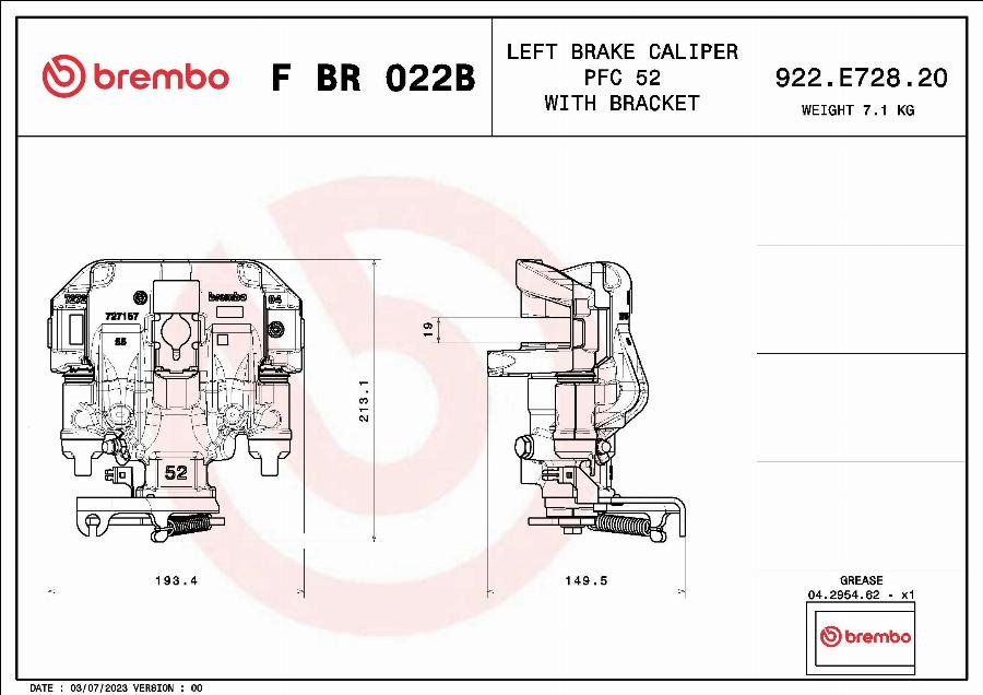 Brembo F BR 022B - Тормозной суппорт autosila-amz.com
