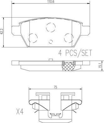 Brembo P49051N - Тормозные колодки, дисковые, комплект autosila-amz.com