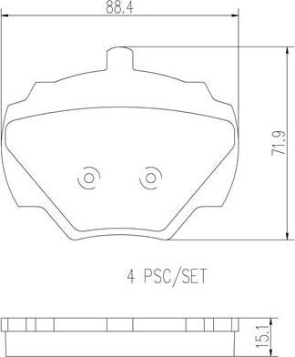 Brembo P44001N - Тормозные колодки, дисковые, комплект autosila-amz.com