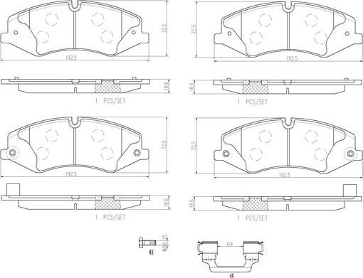 Brembo P44022N - Тормозные колодки, дисковые, комплект autosila-amz.com