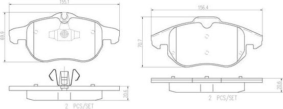 Brembo P59043N - Тормозные колодки, дисковые, комплект autosila-amz.com