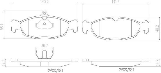 Brembo P59011N - Тормозные колодки, дисковые, комплект autosila-amz.com