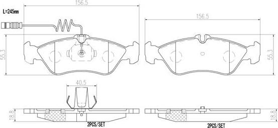 Brembo P50082N - Тормозные колодки, дисковые, комплект autosila-amz.com