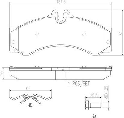 Brembo P50028N - Тормозные колодки, дисковые, комплект autosila-amz.com