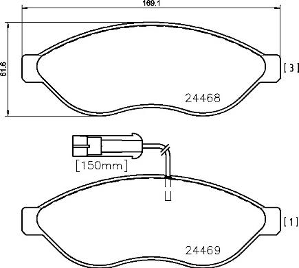 Brembo P 61 090 - Тормозные колодки, дисковые, комплект autosila-amz.com