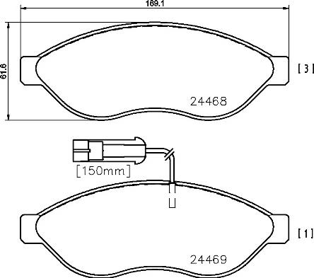 Brembo P 61 092 - Тормозные колодки, дисковые, комплект autosila-amz.com