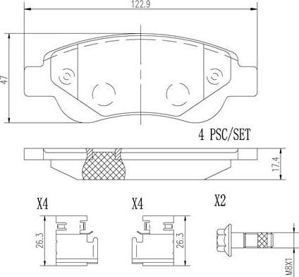 Brembo P61081N - Тормозные колодки, дисковые, комплект autosila-amz.com