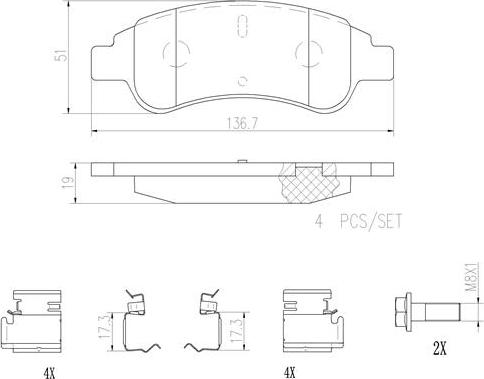 Brembo P61082N - Тормозные колодки, дисковые, комплект autosila-amz.com