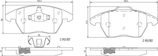 Brembo P61076N - Тормозные колодки, дисковые, комплект autosila-amz.com