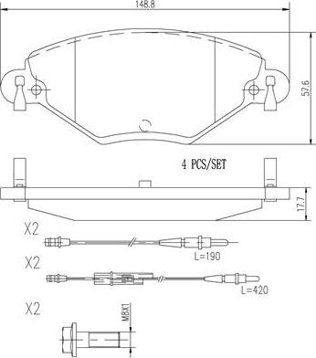 Brembo P61071N - Тормозные колодки, дисковые, комплект autosila-amz.com