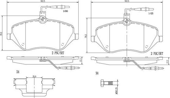 Brembo P61078N - Тормозные колодки, дисковые, комплект autosila-amz.com