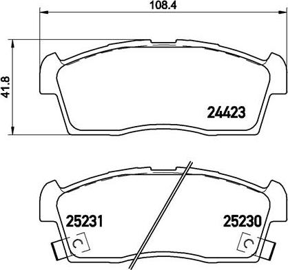 Brembo P 61 108 - Колодки тормозные дисковые передн. CITROEN C-ZERO 10/10-> / MITSUBISHI i (HA_) 01/06-> / PEUGEOT IO autosila-amz.com