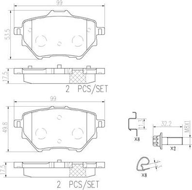 Brembo P61122N - Тормозные колодки, дисковые, комплект autosila-amz.com