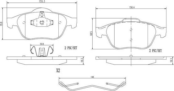 Brembo P68040N - Тормозные колодки, дисковые, комплект autosila-amz.com