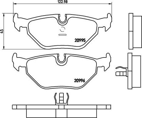 Brembo P 06 011 - Колодки тормозные дисковые задн. BMW 3 (E30) 09/82-03/92 / BMW 3 (E36) 09/90-02/98 / BMW 3 Convertib autosila-amz.com