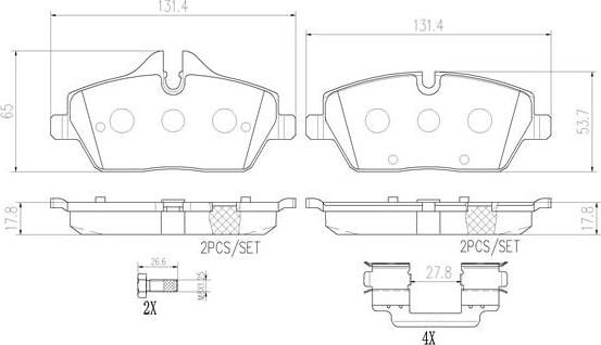 Brembo P06034N - Тормозные колодки, дисковые, комплект autosila-amz.com