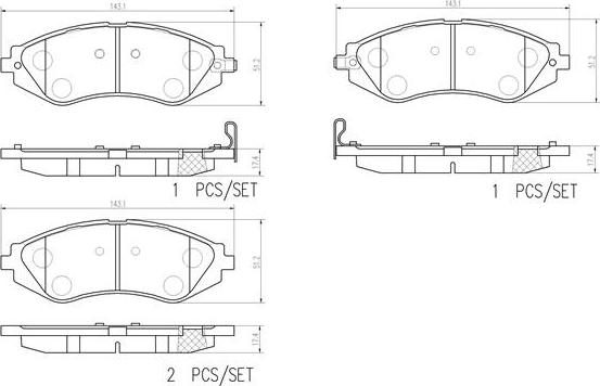 Brembo P 10 032 - Тормозные колодки, дисковые, комплект autosila-amz.com