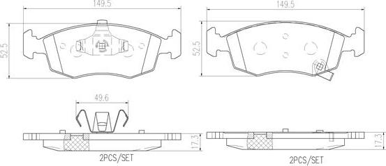 Brembo P11031N - Тормозные колодки, дисковые, комплект autosila-amz.com