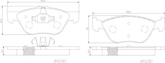 Brembo P18040N - Тормозные колодки, дисковые, комплект autosila-amz.com