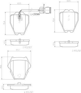 Brembo P85054N - Тормозные колодки, дисковые, комплект autosila-amz.com