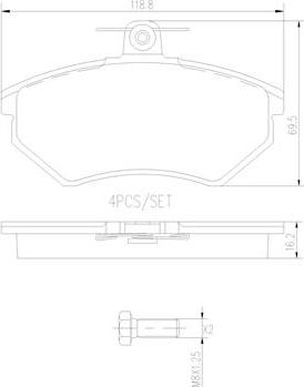 Brembo P85015N - Тормозные колодки, дисковые, комплект autosila-amz.com