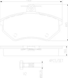 Brembo P85011N - Тормозные колодки, дисковые, комплект autosila-amz.com