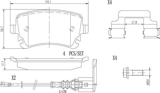 Brembo P85083N - Тормозные колодки, дисковые, комплект autosila-amz.com