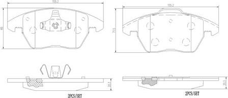 Brembo P85148N - Тормозные колодки, дисковые, комплект autosila-amz.com