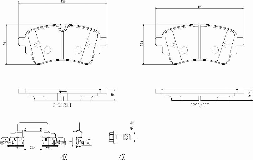 Brembo P85185N - Тормозные колодки, дисковые, комплект autosila-amz.com