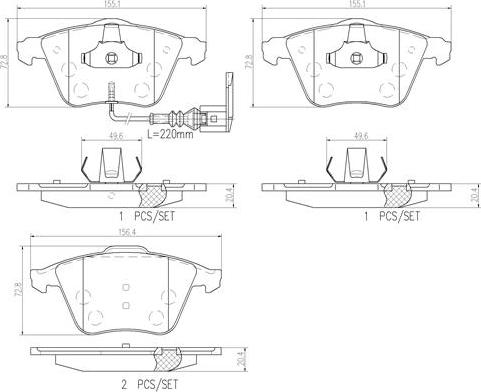 Brembo P85129N - Тормозные колодки, дисковые, комплект autosila-amz.com