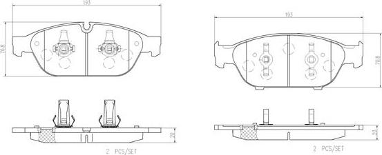 Brembo P85127N - Тормозные колодки, дисковые, комплект autosila-amz.com