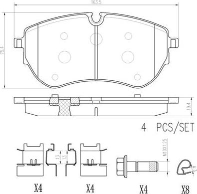 Brembo P85173N - Тормозные колодки, дисковые, комплект autosila-amz.com