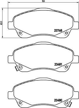 Brembo P 83 046 - Тормозные колодки, дисковые, комплект autosila-amz.com