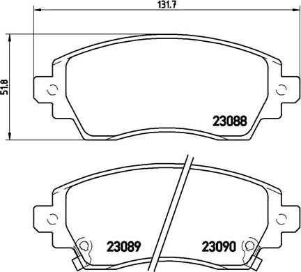 Brembo P 83 042 - Колодки тормозные дисковые передн. TOYOTA COROLLA (_E11_) 04/97-06/02 / TOYOTA COROLLA Compact (_E1 autosila-amz.com