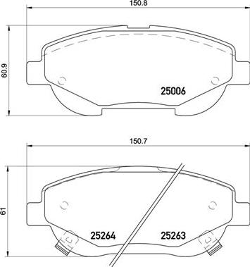 Brembo P 83 148 - Тормозные колодки, дисковые, комплект autosila-amz.com